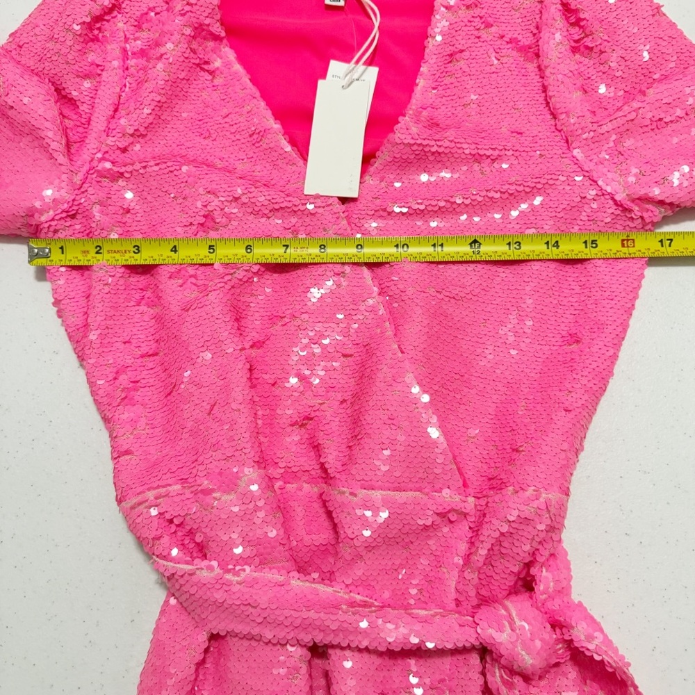 Elegant Pink Sequin Mini Dress - Picture 8 of 15